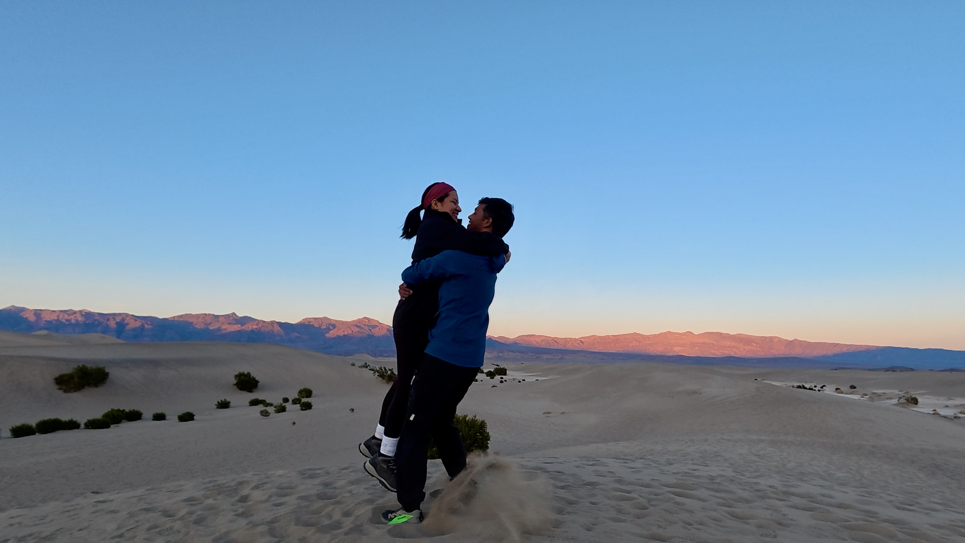 Tiffany & Aravind together in the dunes