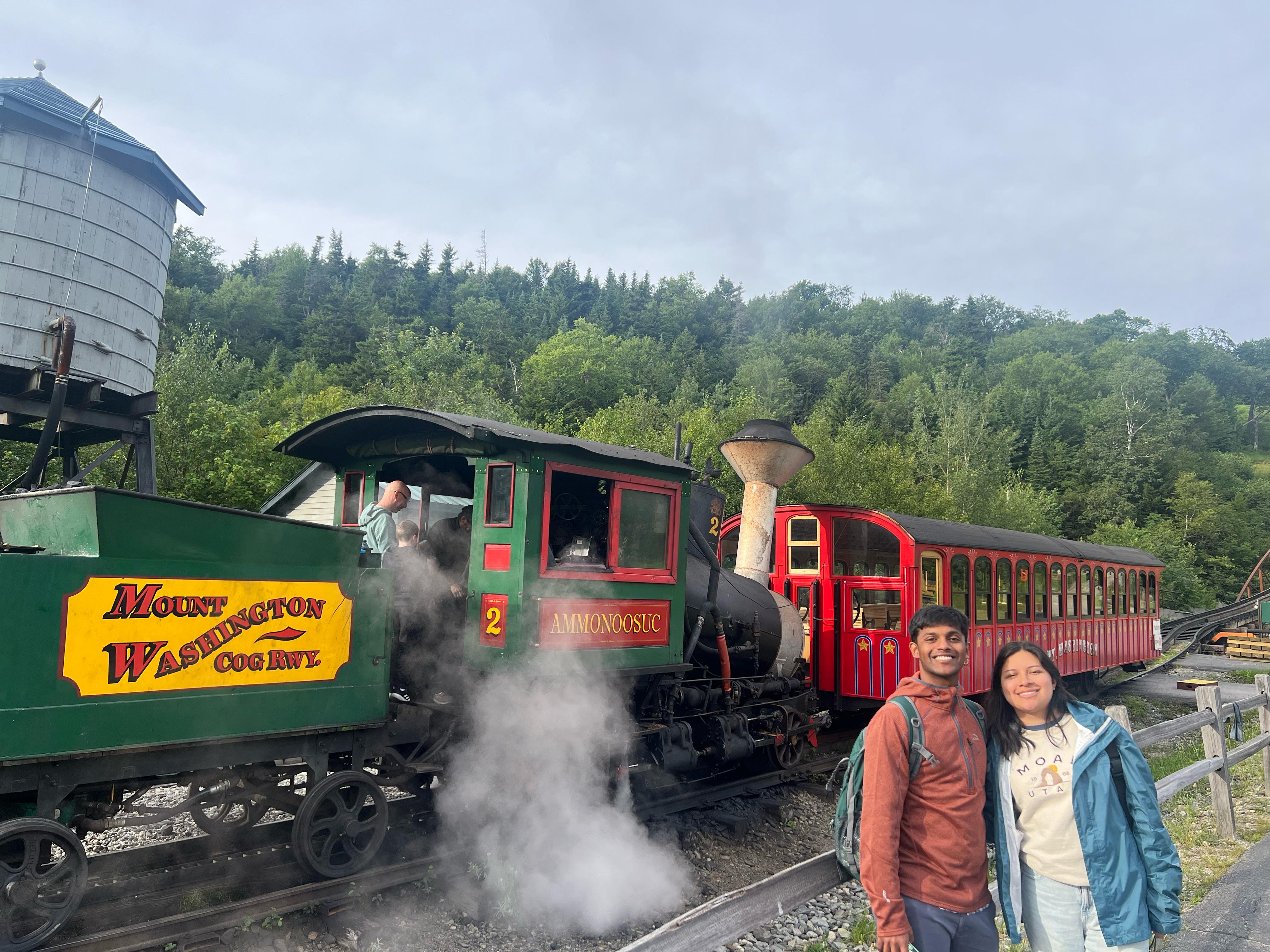 Tiffany and Aravind on the train