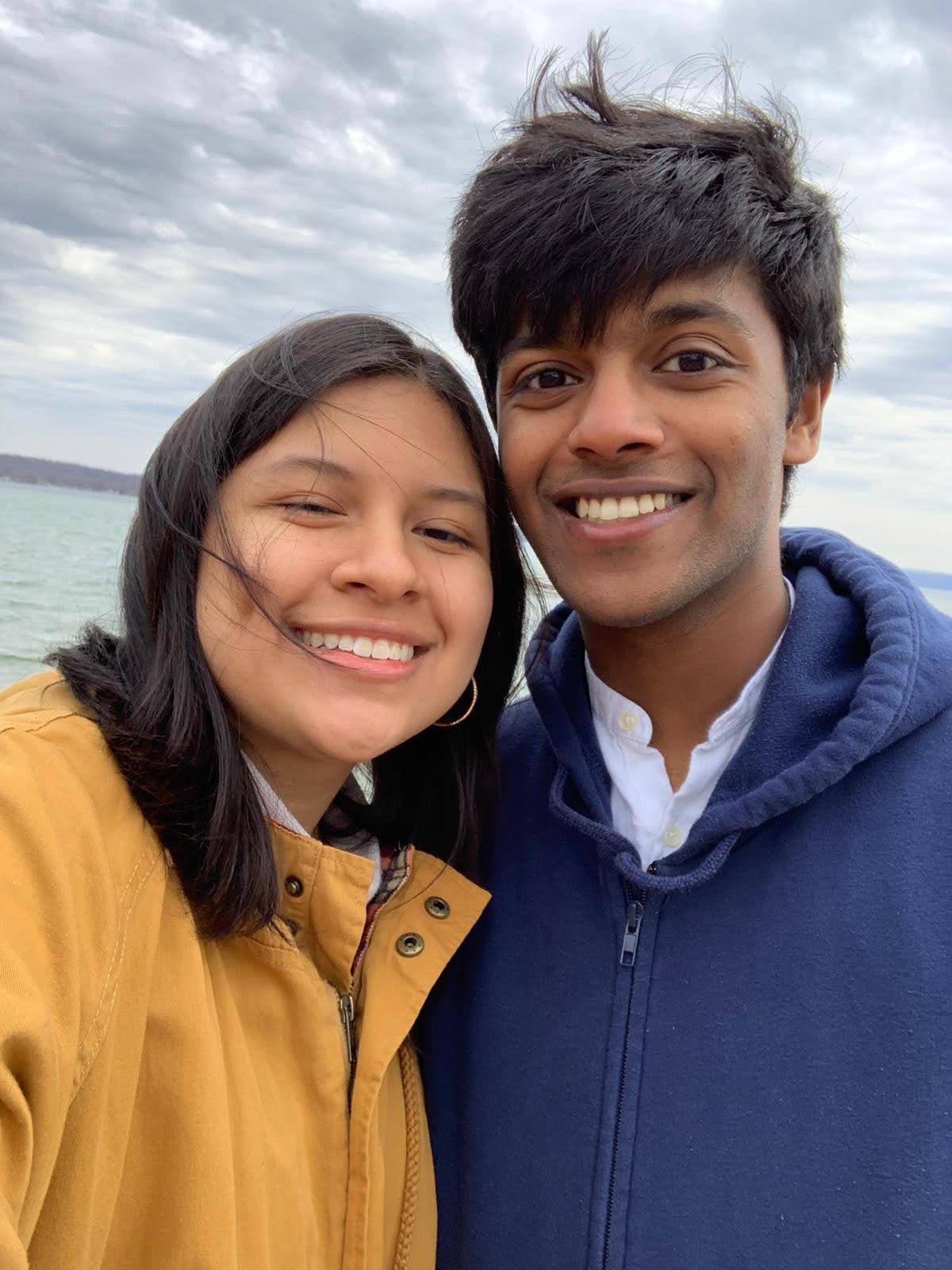 Tiffany and Aravind on their first date in Rochester