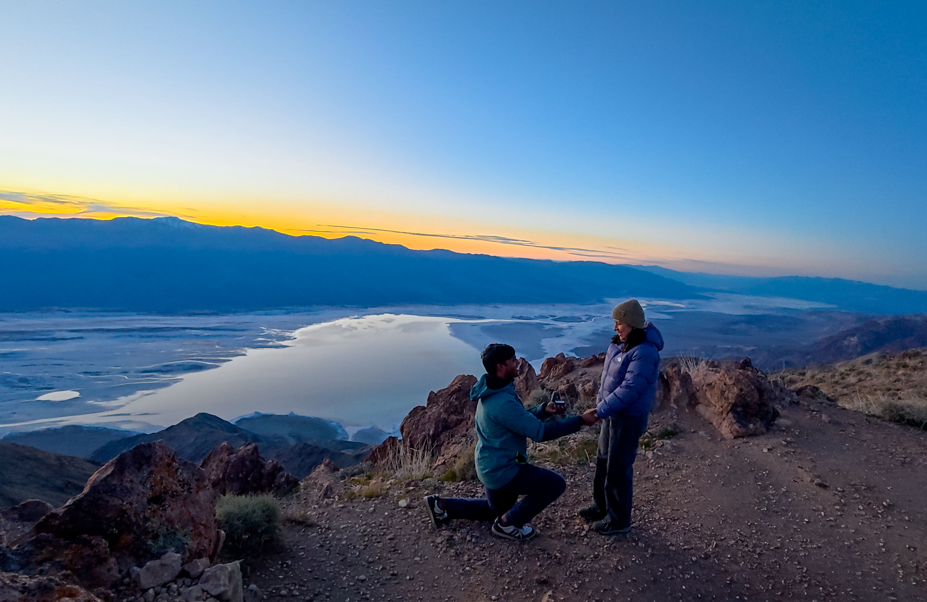 The proposal at Dante's View, Death Valley